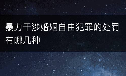 暴力干涉婚姻自由犯罪的处罚有哪几种