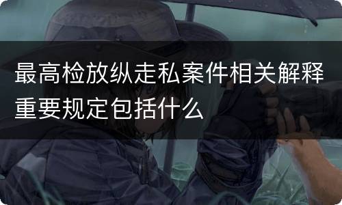 最高检放纵走私案件相关解释重要规定包括什么