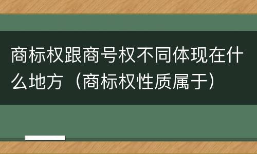 商标权跟商号权不同体现在什么地方（商标权性质属于）