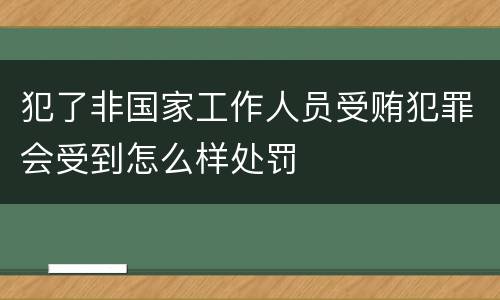 犯了非国家工作人员受贿犯罪会受到怎么样处罚