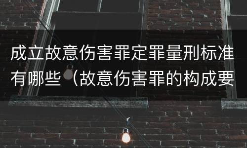成立故意伤害罪定罪量刑标准有哪些（故意伤害罪的构成要素和量刑标准）