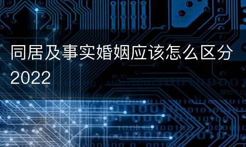 同居及事实婚姻应该怎么区分2022