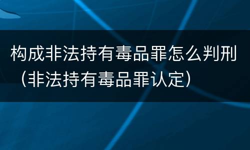 构成非法持有毒品罪怎么判刑（非法持有毒品罪认定）
