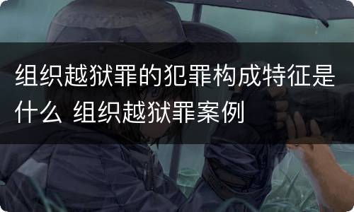 组织越狱罪的犯罪构成特征是什么 组织越狱罪案例