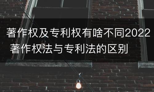 著作权及专利权有啥不同2022 著作权法与专利法的区别