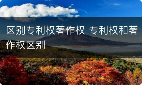 区别专利权著作权 专利权和著作权区别