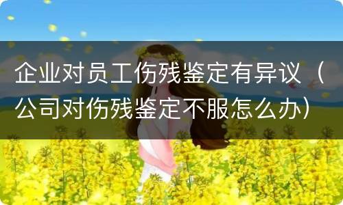 企业对员工伤残鉴定有异议（公司对伤残鉴定不服怎么办）