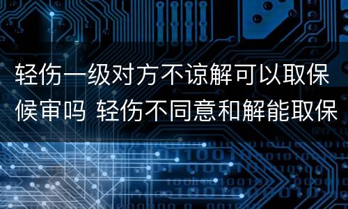 轻伤一级对方不谅解可以取保候审吗 轻伤不同意和解能取保候审吗
