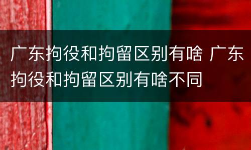广东拘役和拘留区别有啥 广东拘役和拘留区别有啥不同