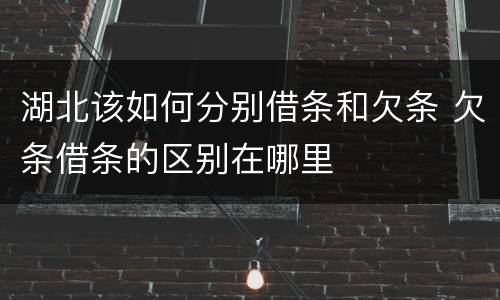 湖北该如何分别借条和欠条 欠条借条的区别在哪里
