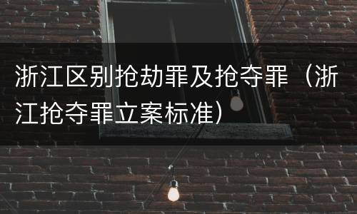 浙江区别抢劫罪及抢夺罪（浙江抢夺罪立案标准）