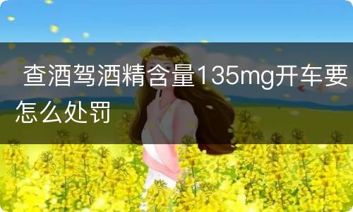  查酒驾酒精含量135mg开车要怎么处罚