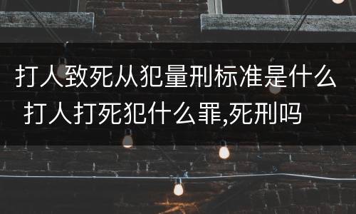 打人致死从犯量刑标准是什么 打人打死犯什么罪,死刑吗