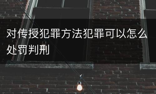对传授犯罪方法犯罪可以怎么处罚判刑