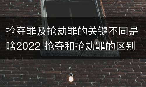 抢夺罪及抢劫罪的关键不同是啥2022 抢夺和抢劫罪的区别