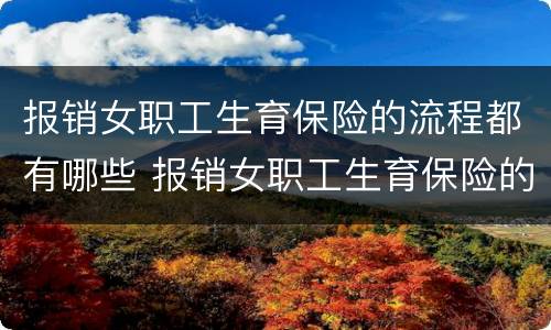报销女职工生育保险的流程都有哪些 报销女职工生育保险的流程都有哪些内容