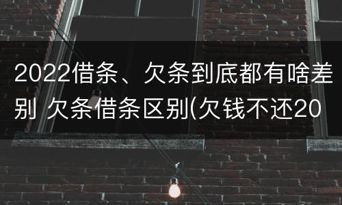 2022借条、欠条到底都有啥差别 欠条借条区别(欠钱不还2020年新规 - 法律之家