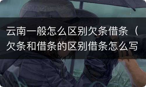 云南一般怎么区别欠条借条（欠条和借条的区别借条怎么写）