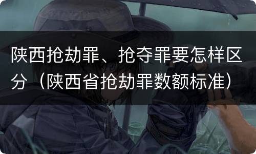 陕西抢劫罪、抢夺罪要怎样区分（陕西省抢劫罪数额标准）
