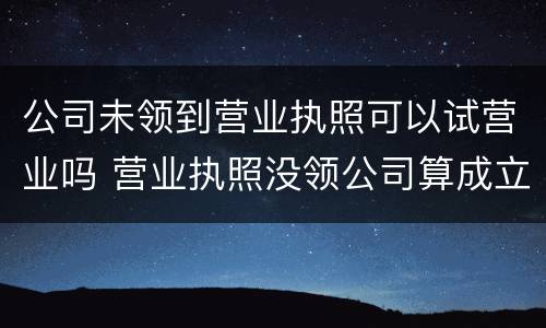公司未领到营业执照可以试营业吗 营业执照没领公司算成立吗