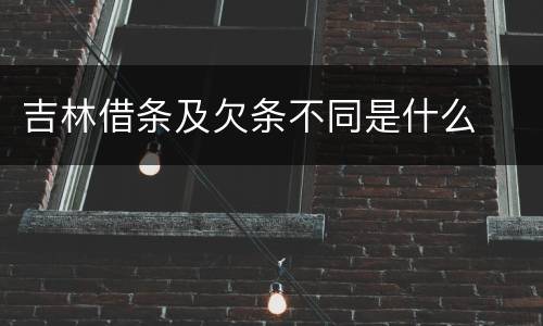 吉林借条及欠条不同是什么