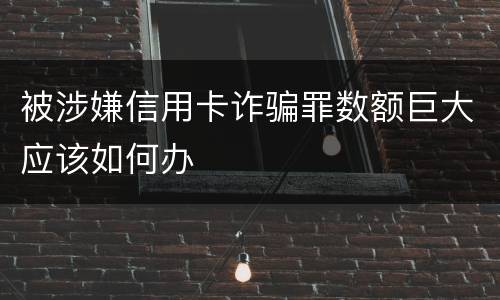 被涉嫌信用卡诈骗罪数额巨大应该如何办