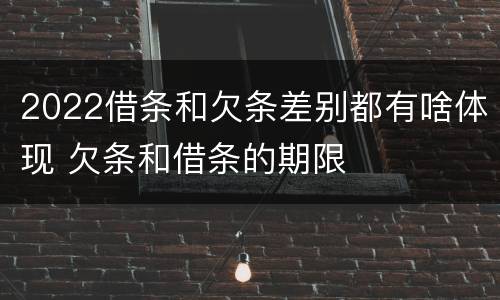 2022借条和欠条差别都有啥体现 欠条和借条的期限