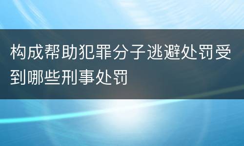 构成帮助犯罪分子逃避处罚受到哪些刑事处罚