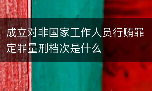 成立对非国家工作人员行贿罪定罪量刑档次是什么