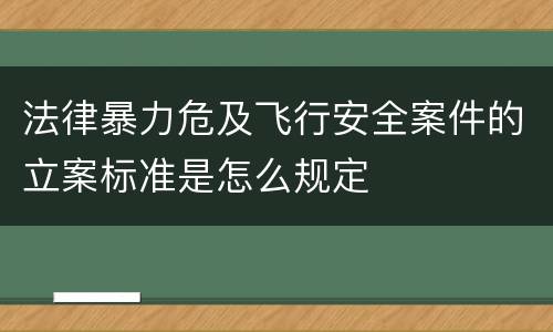 法律暴力危及飞行安全案件的立案标准是怎么规定