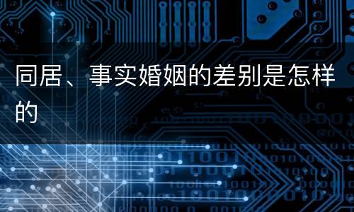 同居、事实婚姻的差别是怎样的