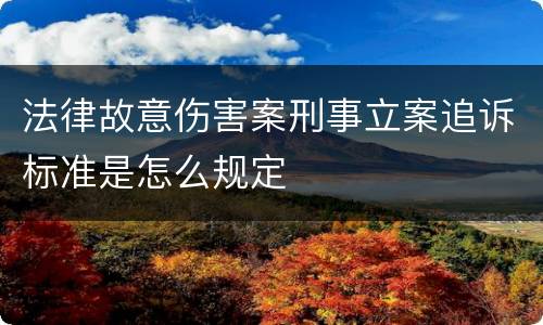法律故意伤害案刑事立案追诉标准是怎么规定