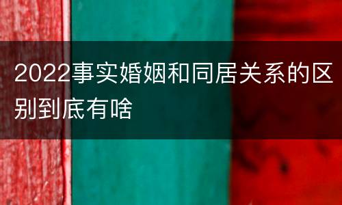 2022事实婚姻和同居关系的区别到底有啥