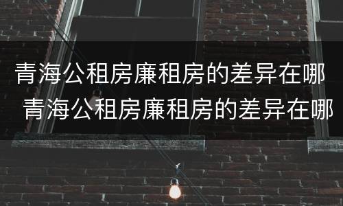 青海公租房廉租房的差异在哪 青海公租房廉租房的差异在哪查询