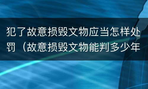 犯了故意损毁文物应当怎样处罚（故意损毁文物能判多少年）