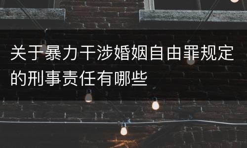 关于暴力干涉婚姻自由罪规定的刑事责任有哪些