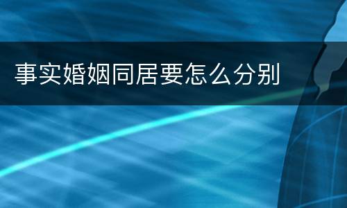 事实婚姻同居要怎么分别