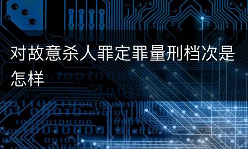对故意杀人罪定罪量刑档次是怎样