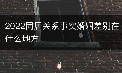 2022同居关系事实婚姻差别在什么地方