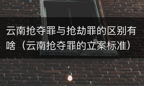 云南抢夺罪与抢劫罪的区别有啥（云南抢夺罪的立案标准）