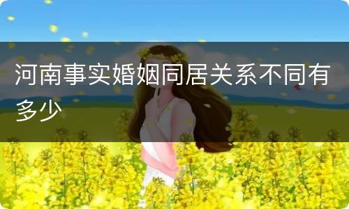 河南事实婚姻同居关系不同有多少