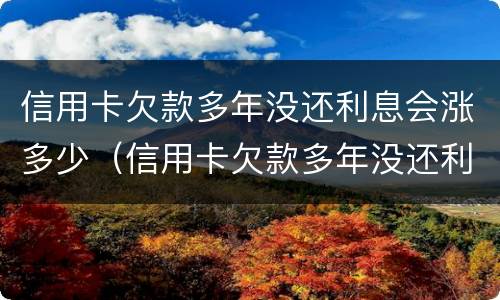 信用卡欠款多年没还利息会涨多少（信用卡欠款多年没还利息会涨多少呢）