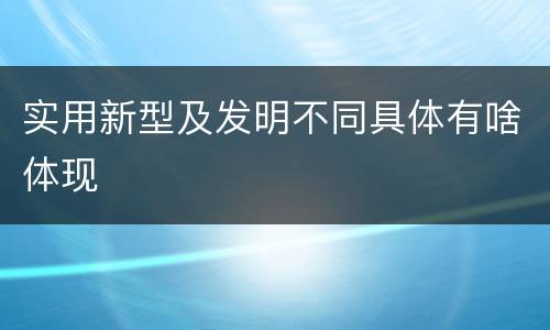 实用新型及发明不同具体有啥体现