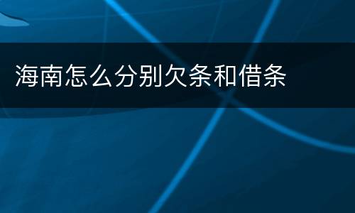 海南怎么分别欠条和借条
