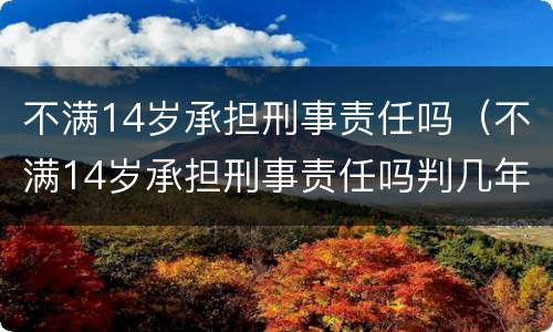 不满14岁承担刑事责任吗（不满14岁承担刑事责任吗判几年）