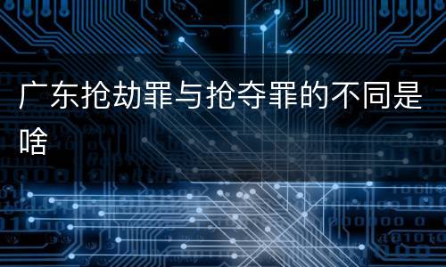 广东抢劫罪与抢夺罪的不同是啥