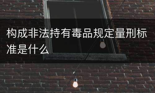 构成非法持有毒品规定量刑标准是什么
