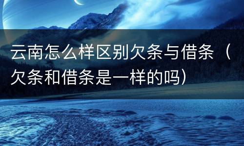 云南怎么样区别欠条与借条（欠条和借条是一样的吗）