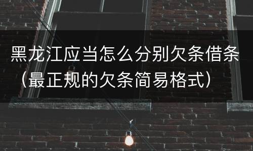黑龙江应当怎么分别欠条借条(最正规的欠条简易格式)