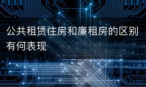 公共租赁住房和廉租房的区别有何表现